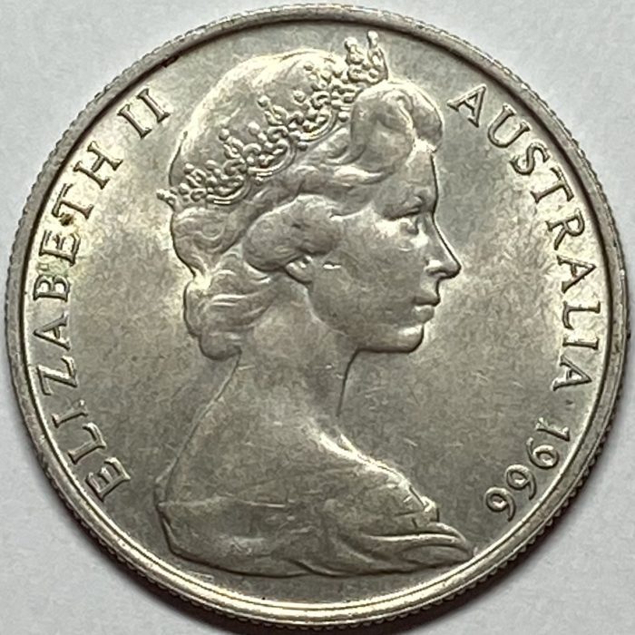 1966 round 50c coin